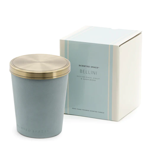 Bellini 900G Vegan Leather Candle Scented Space 1